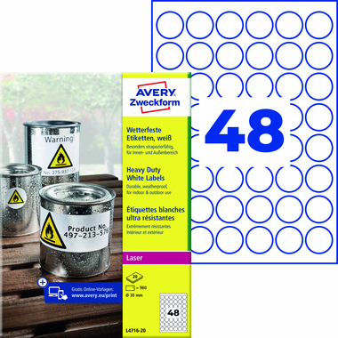 AVERY Zweckform Folien-Etiketten L4716-20 VE960