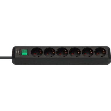 brennenstuhl Steckdosenleiste Eco- Line 1159500015 Schalter 6fach schwarz