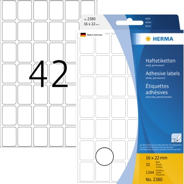 HERMA Vielzwecketikett 2380 16x22mm Papier weiß 1.344 Stück