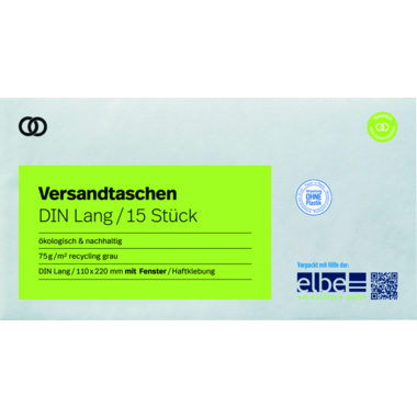 Soennecken Briefumschläge oeco 2959 DIN lang mit Fenster haftklebend 15 Stück