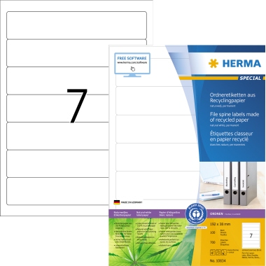 HERMA Ordneretikett 10834 192x38mm weiß 700 Stück