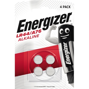 Energizer Knopfzelle LR44/A76 E300141401 Alkali 4 Stück