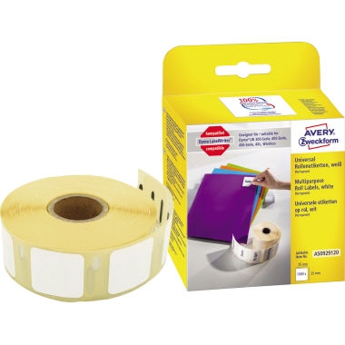 Avery Zweckform Etikett AS0929120 25x25mm weiß 1.000St.