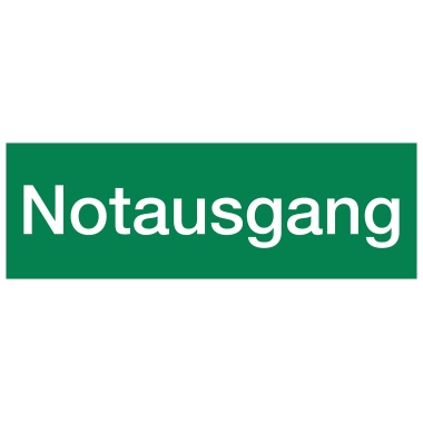 Hinweisschild Notausgang langnachleuchtend selbstklebend 297x105mm PVC