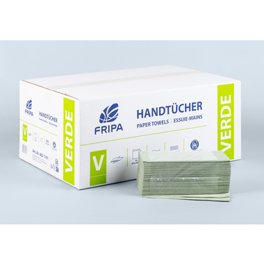 Fripa Papierhandtücher Verde 4021101 1-lagig V-Falz 25x23cm grün 20x250 Blatt