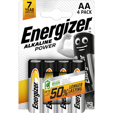 Energizer Batterie Alkaline Power E300132900 AA Mignon 4 Stück