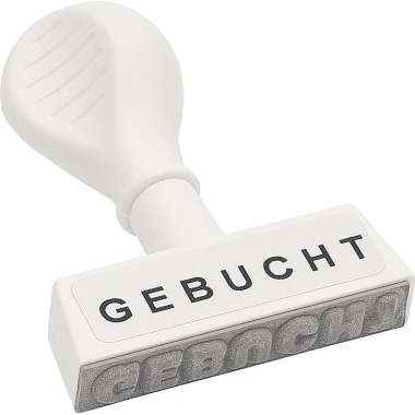 WEDO Textstempel GEBUCHT 19312 45mm Kunststoff weiß