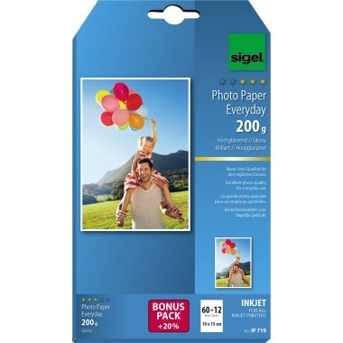 SIGEL Fotopapier Everyday-plus IP719 DIN A6 200g weiß 72 Blatt
