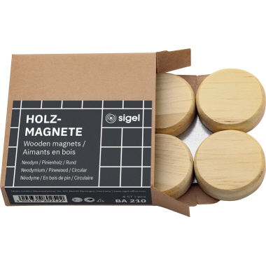 SIGEL Magnet BA210 Holz 33mm 4 Stück