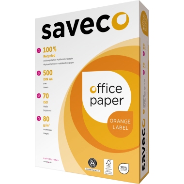 Saveco Kopierpapier recycling Orange Label A4 80g ISO 70 500Bl.