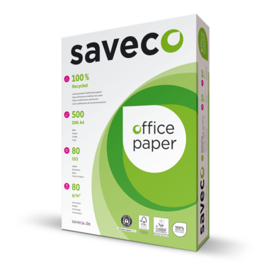 Saveco Kopierpapier recycling Green Label A4 80g ISO 80 500Bl.