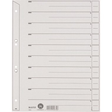 Leitz Trennblatt 16540085 A4 200g Karton grau 100 Stück