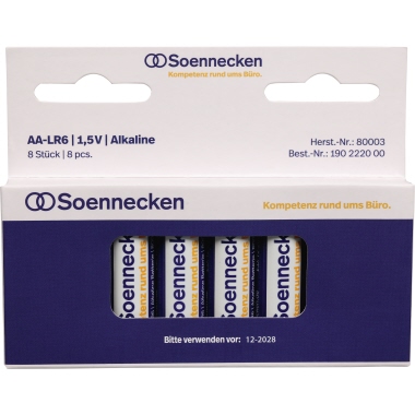 Soennecken Batterie Mignon AA LR6 1,5 V 8 Stück