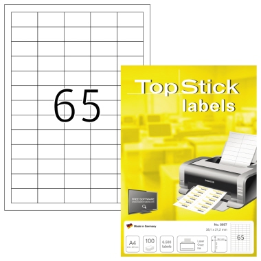 Etikett TopStick 8697 38x21,2mm weiß 6.500 Stück