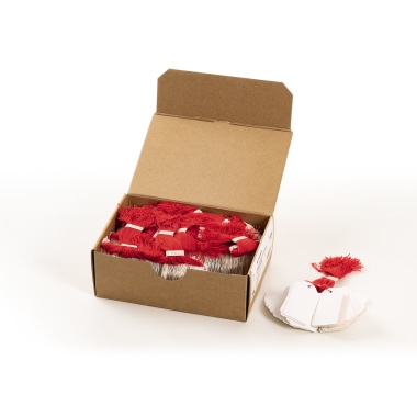 HERMA Hängeetikett 6918 32x50mm roter Faden weiß 1.000 Stück