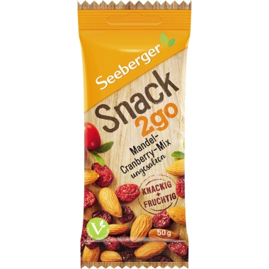 SEEBERGER Mandel Cranberry Mix Snack2go 50g 12 Stück