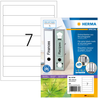 HERMA Etikett 10739 192x38mm ws 560 St./Pack.