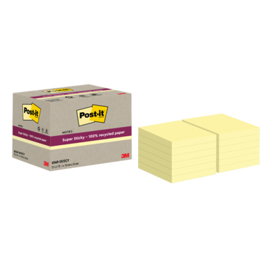 Post-it Haftnotiz Super Sticky Recycling 654 RSS12CY gelb 12 St.