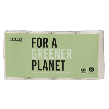 memo Toilettenpapier Recycling Tissue H1077 2lg. 250Bl. 8Rl.