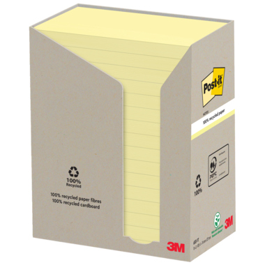 Post-it Haftnotiz Recycling Notes 655-1T 127x76mm gelb 16 Stück