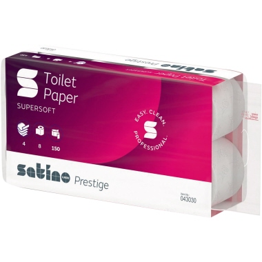 WEPA Toilettenpapier 043030 Prestige 4-lagig hw 150Blatt 8 St./Pa