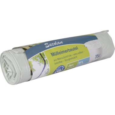 Secolan Müllbeutel H1325 35l weiß 20St.