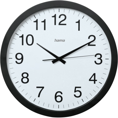 Hama Wanduhr PG-400 Jumbo 00186386 geräuscharm schwarz