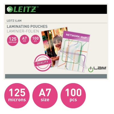 Leitz Laminierfolie 33805 DIN A7 125mic matt 100 Stück