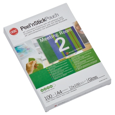 GBC Folientasche PeelnStickPouch 41666E DIN A4 100mic 100 Stück