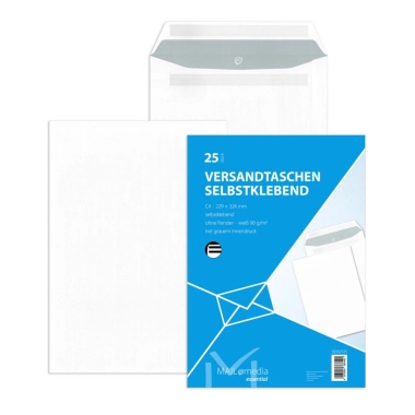 MAILmedia Versandtasche 30002515 C4 selbstklebend ohne Fenster weiß 25 Stück
