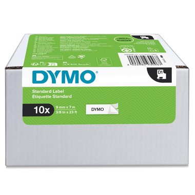 DYMO Schriftbandkassette D1 2093096 9mmx7m schwarz auf weiß 10St.