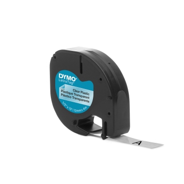 DYMO Schriftbandkassette LetraTag S0721530 12mmx4m schwarz auf transparent