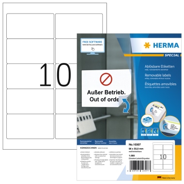HERMA Etikett Movables 10307 96x50,8mm weiß 1.000 St../Pack.