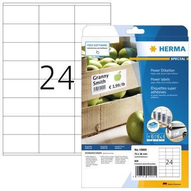 HERMA Etikett 10905 70x36mm weiß 600 Stück