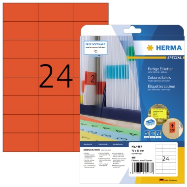 HERMA Etikett SPECIAL 4467 70x37mm rot 480 Stück