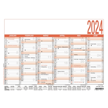 ZETTLER Tafelkalender 907-0000 Jahr 2024 6 Monate  29,7x21cm