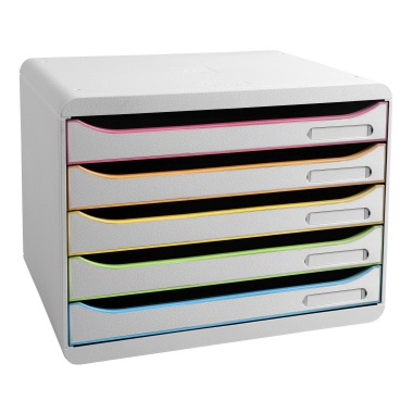 Exacompta Schubladenbox BIG-BOX PLUS 308714D quer 5Sch. harlekin/ws