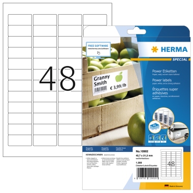 HERMA Etikett Special 10902 45,7x21,2mm weiß 1.200 Stück