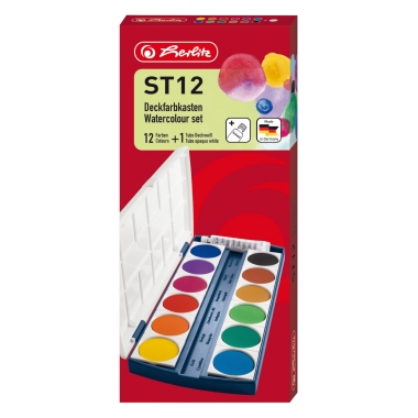 Herlitz Deckfarbkasten ST12 10116655 12 Farben + Deckweiß