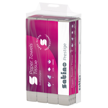Satino Papierhandtücher 276620 2-lagig 20,6x24cm Z-Falz weiß 25x150Bl.