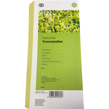 Soennecken Trennstreifen oeco 1411 10,5x24cm gelb 100St.