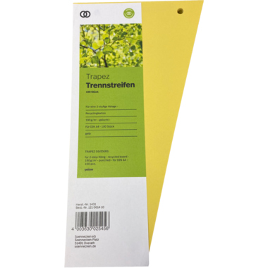 Soennecken Trennstreifen oeco 1431 12,5/6,5x24cm gelb 100St.
