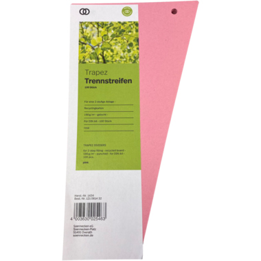 Soennecken Trennstreifen oeco 1434 12,5/6,5x24cm rosa 100St.