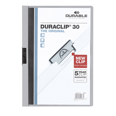 DURABLE Klemmmappe DURACLIP 30 220010 DIN A4 Hartfolie grau