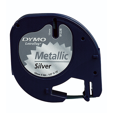 DYMO Schriftbandkassette LetraTag S0721750 12mmx4m schwarz auf si