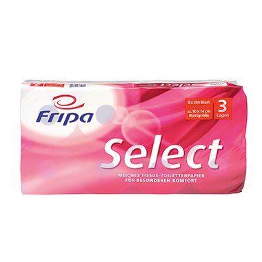 Fripa Toilettenpapier Select 1030809 3lagig weiß 8Rl.