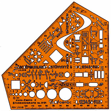 Standardgraph Schulwinkel stano-Elektro, 8191, Elektro, 155x155x1,3mm
