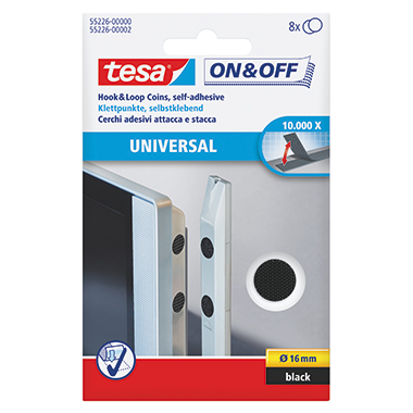 tesa Klettpunkte On & Off 55226-00000 schwarz 8 Stück