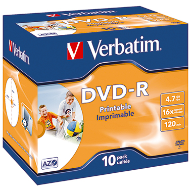 Verbatim DVD-R 43521 16x 4,7GB 120Min. Jewelcase 10 Stück