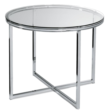 Glastisch rund 550x450mm Gestell verchomt